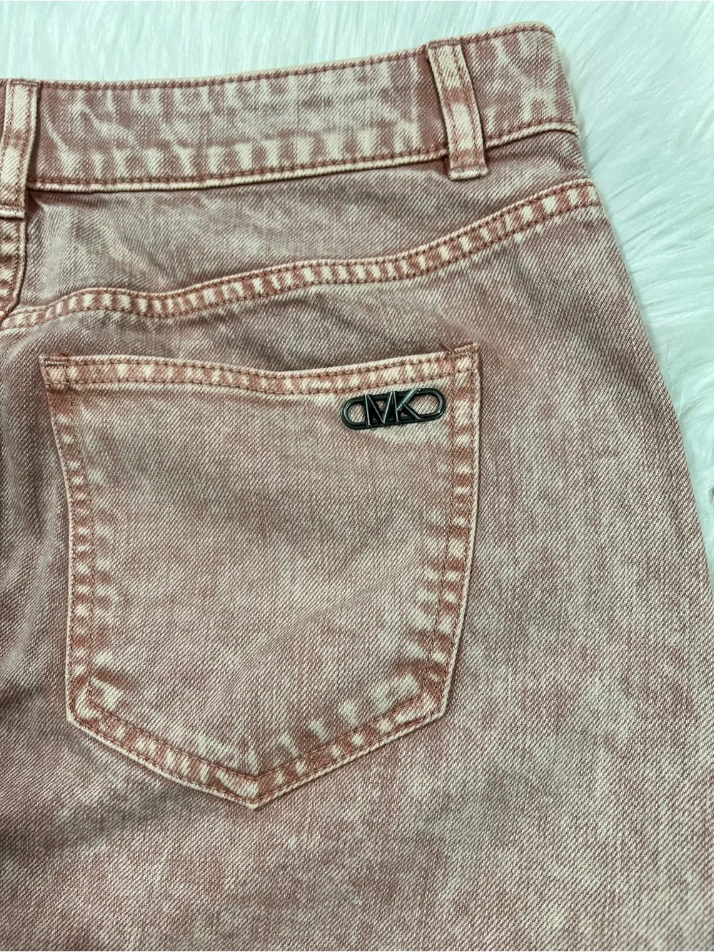 Michael Kors Garment Dyed Rose Denim Mini Skirt
